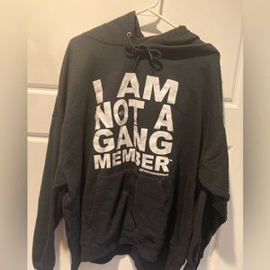 I am not a gang member Hanes black hoodie